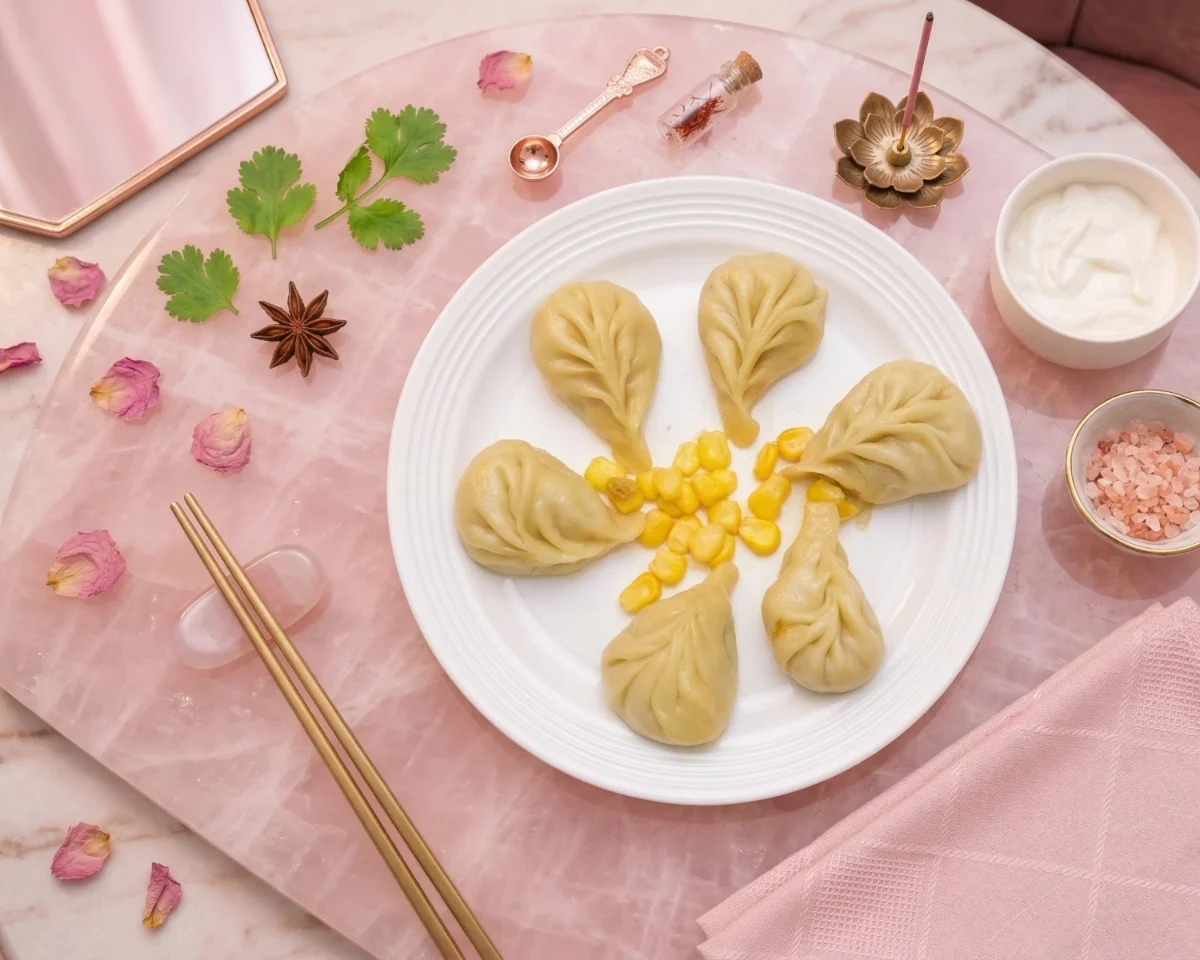 Corn Cheese steamed momos[6 pcs]