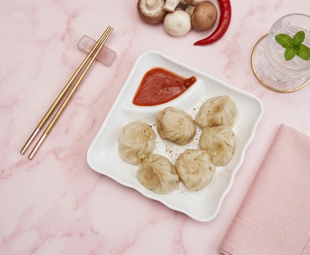 Veg steamed Momos[6 pcs]