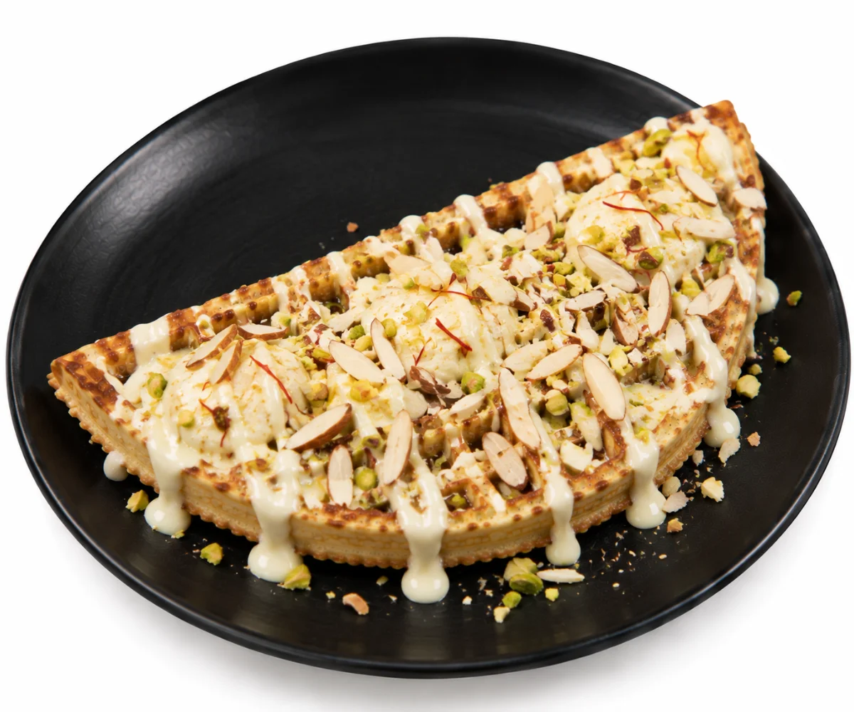 Almond Rasmalai Waffle