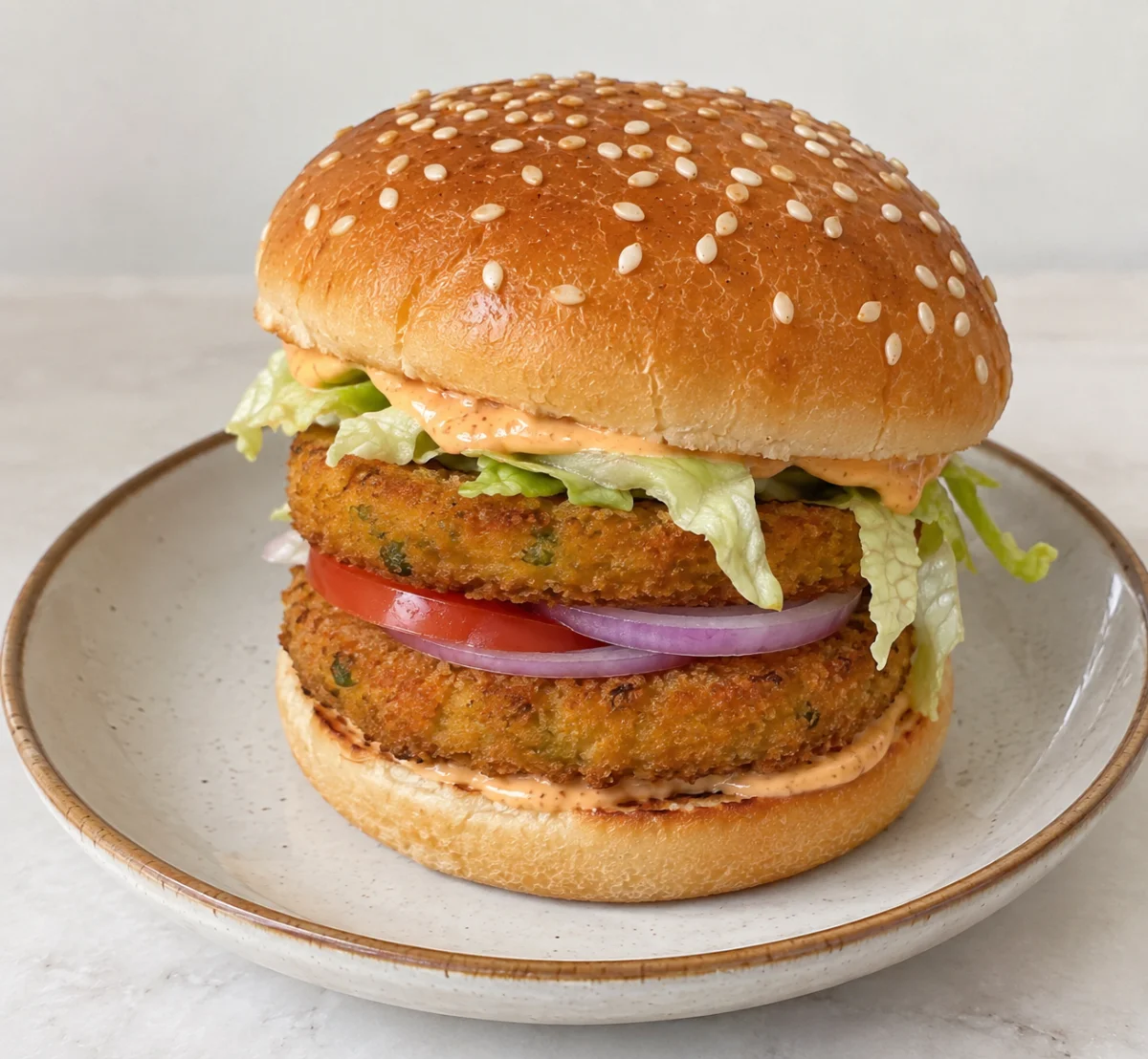 Veg. Double Tikki Burger