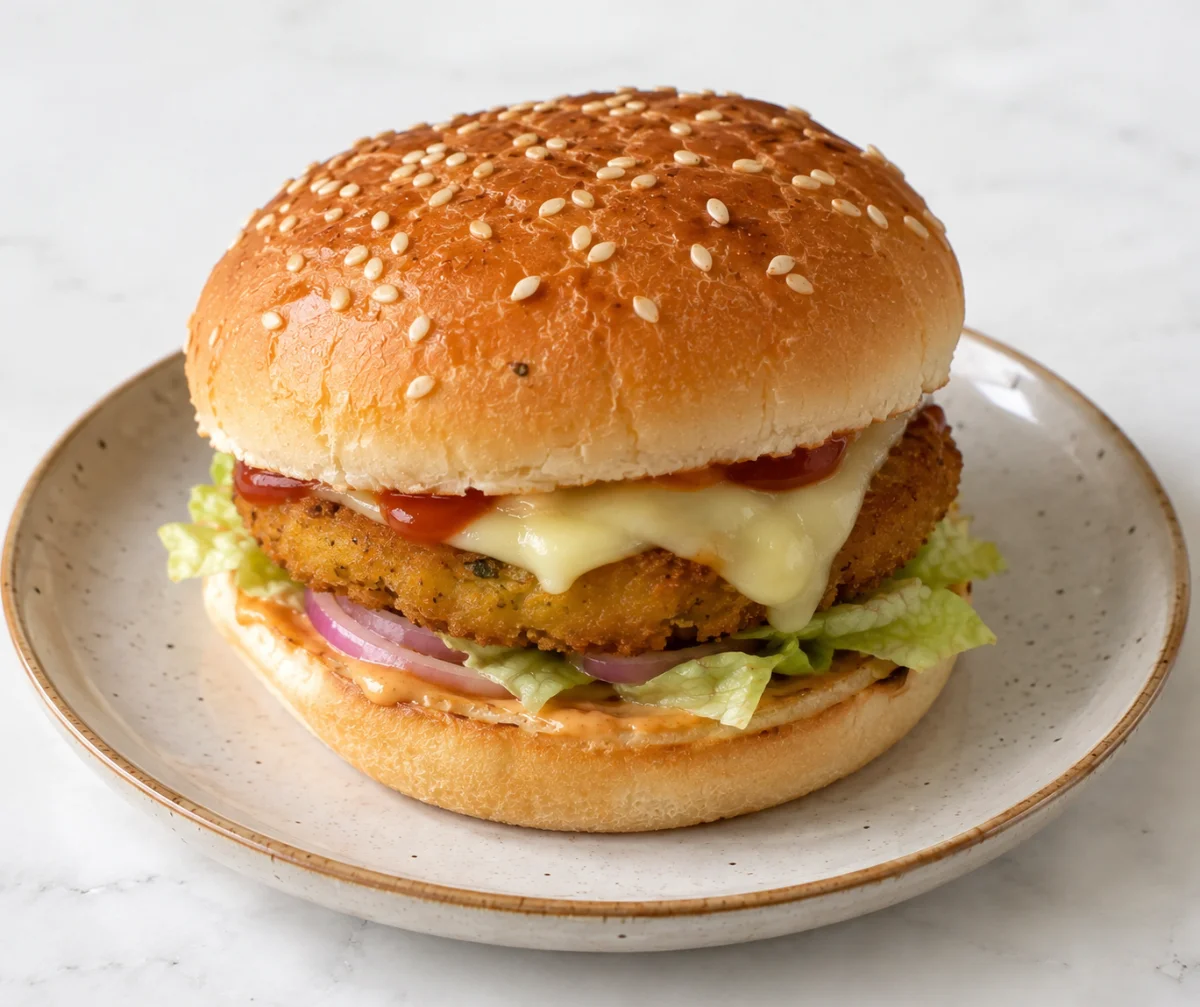 Cheese Aloo Tikki Burger