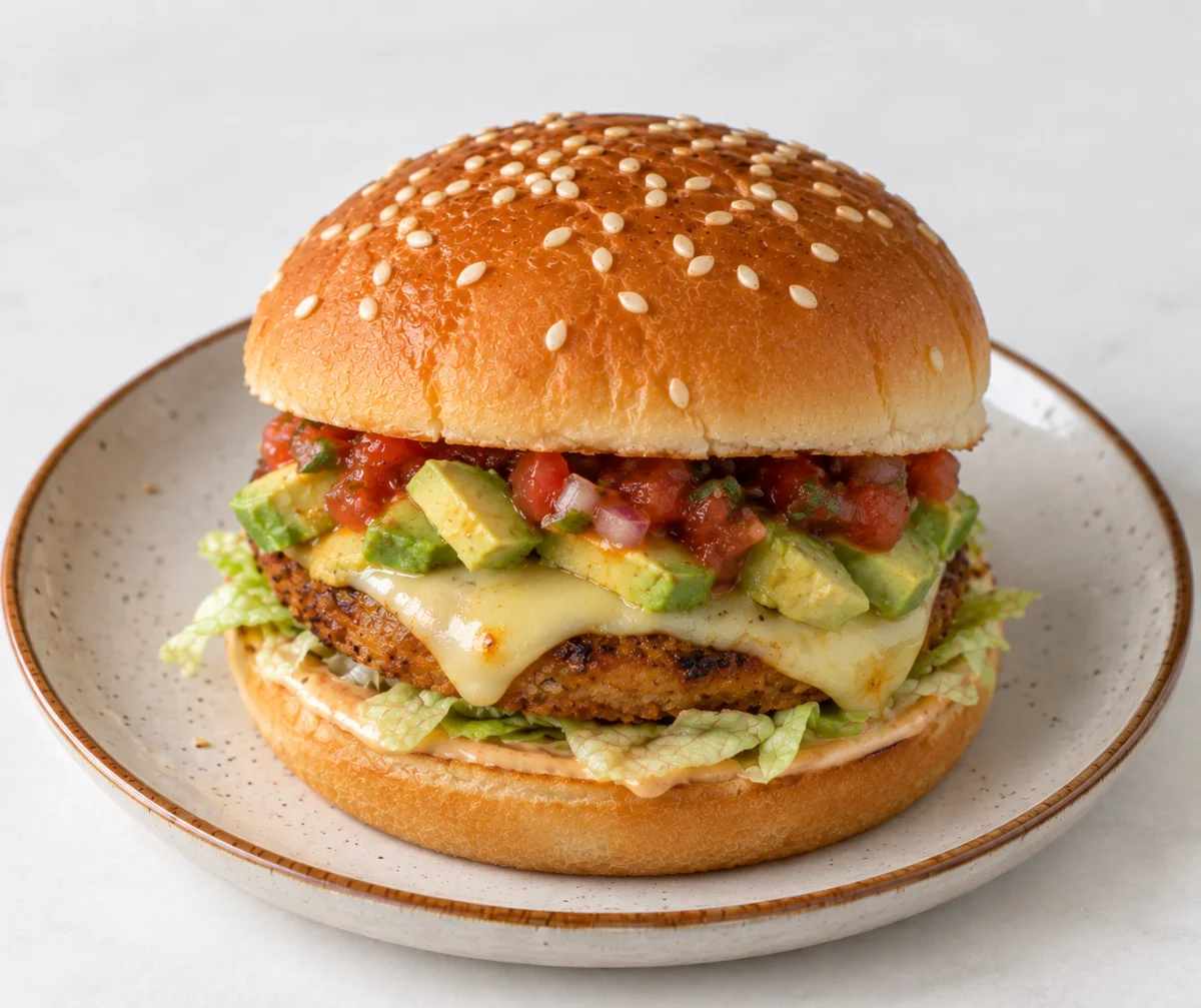 Salsa Avocado Cheese Burger