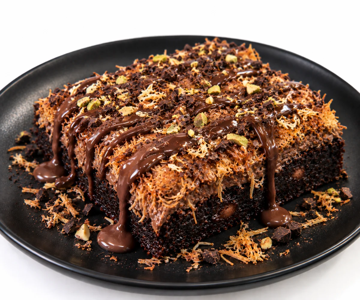Chocolate Kunafa Brownie