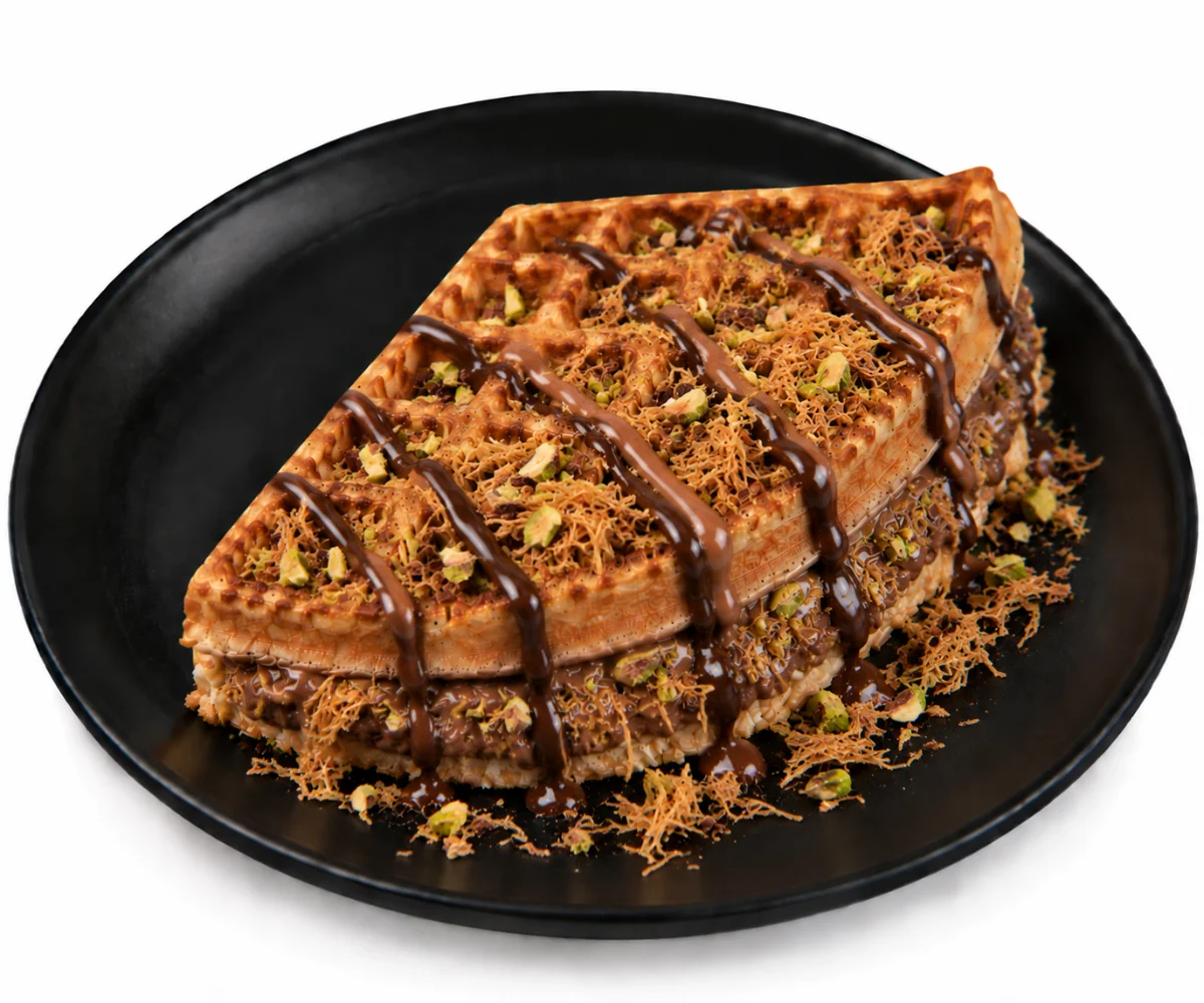 Chocolate Kunafa Waffle