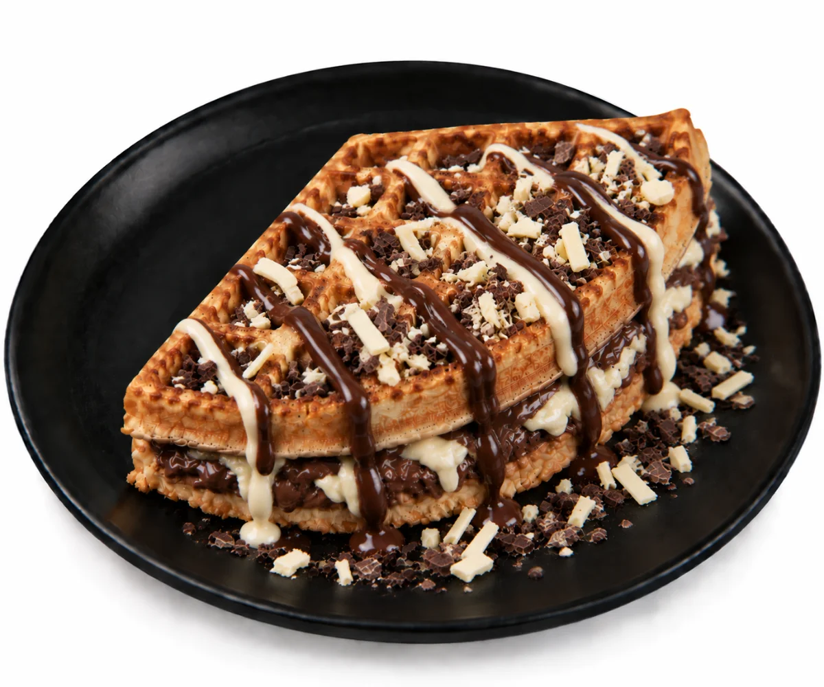 White & Dark Chocolate Waffle