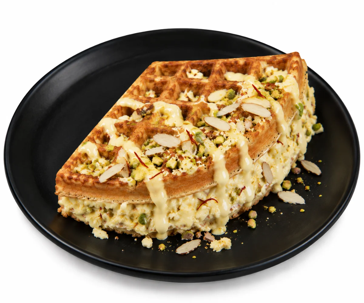 Almond Rasmalai Waffle