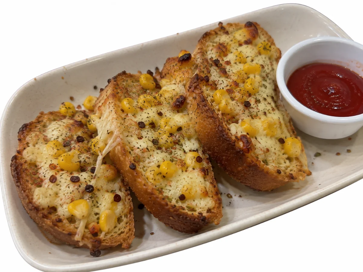 Corn Cheese Garlic Bread