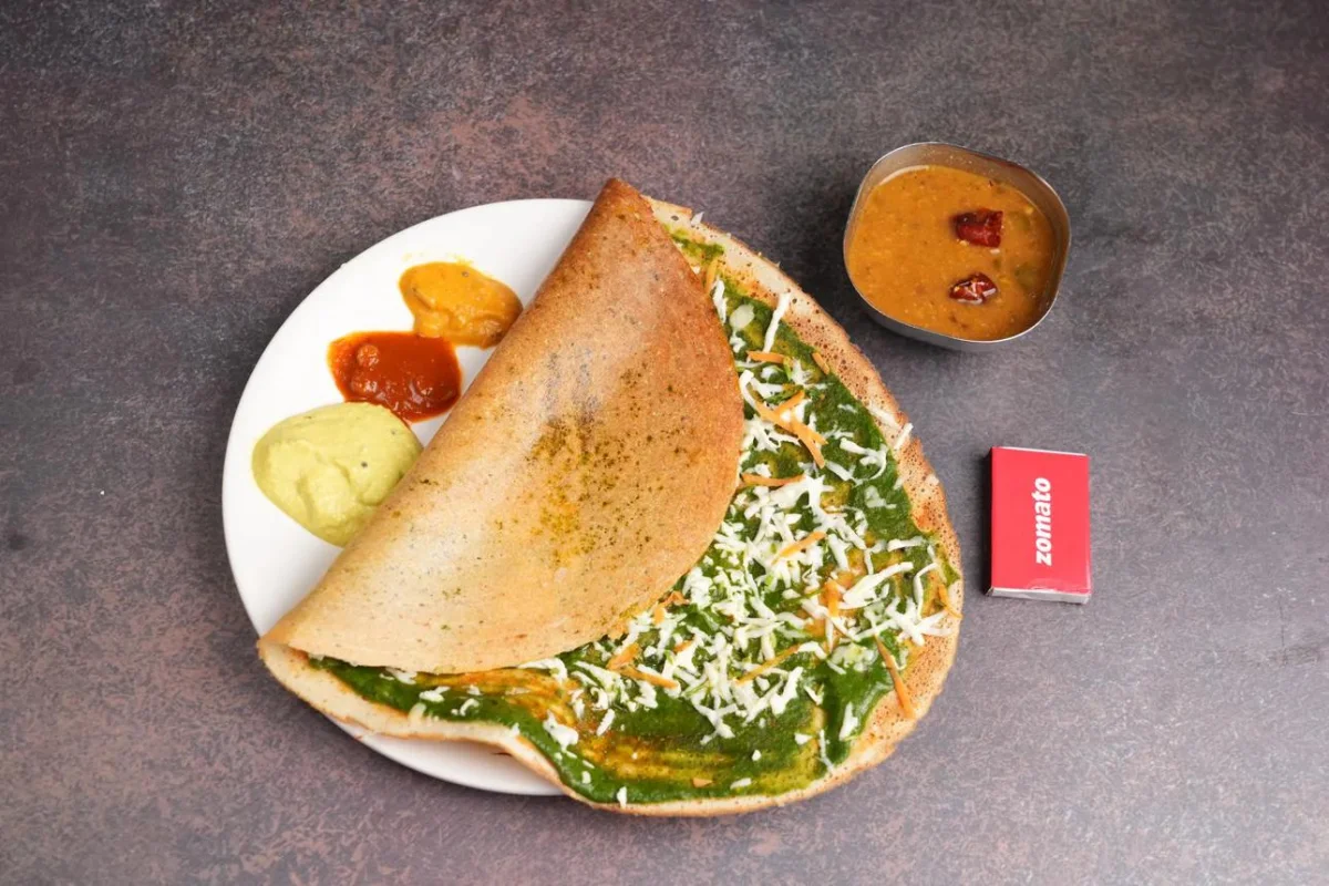 Aloo + Cheese + Palak Masala Dosa