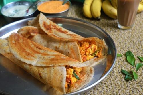 Aloo + Paneer Masala Dosa