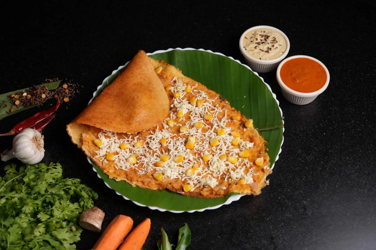 Cheese + Paneer + Sweetcorn Dosa