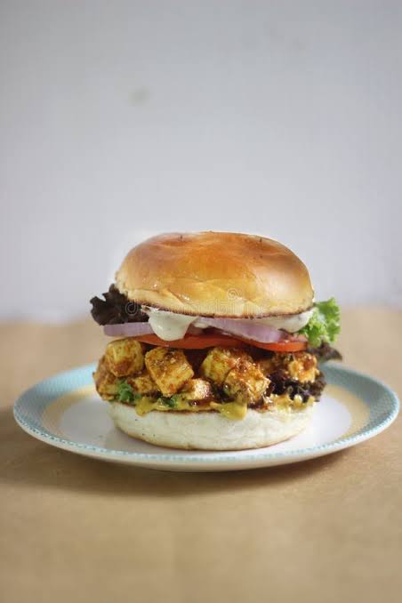 Paneer Masala Tikki Burger