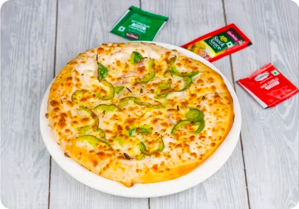 Cheese Tomato Capsicum Pizza